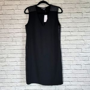 Vince Black Leather Accented Dress NWT